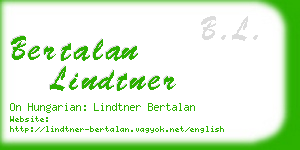 bertalan lindtner business card